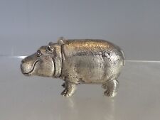 Novelty Silver Plated Hippopotamus Vesta match strike case picture