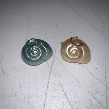 2 Vintage Hand Painted Miniature Snail Shells conchs picture