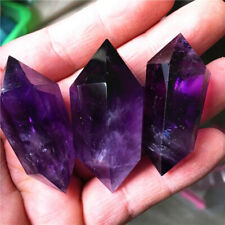 3PCS Natural Purple Amethyst Quartz Crystal Point Wand Obelisk Healing LH02 picture