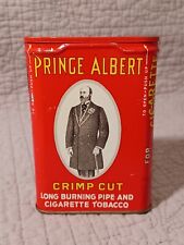 Vintage Prince Albert Crimp Cut Long Burning Pipe Cigarette Tobacco Tin Red picture