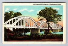Independence KS-Kansas, Marsh Rainbow Arch Bridge, Vintage Souvenir Postcard picture