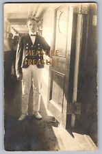 C.1910 RPPC OCCUPATIONAL OCEAN LINER ATTENDANT CRUISE SHIP PHOTO Postcard P51 picture