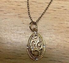 VTG Sterling Silver Marked Italy 925 Vermeil Pendant Necklace 18