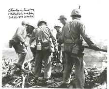 Charles Lindberg Won Silver Star For Bravery, Seen With Men At Iwo Jima picture