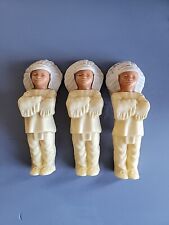 Set Of 3 VINTAGE CELLULOID NATIVE AMERICAN CHIEF HOLLOW DOLL OKLAHOMA 5.5