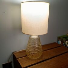 Vintage Clear Glass Hobnail Bubble Table Lamp, With Shade picture