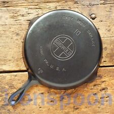 Vintage GRISWOLD Cast Iron SKILLET Frying Pan # 10 LARGE BLOCK LOGO - Ironspoon picture
