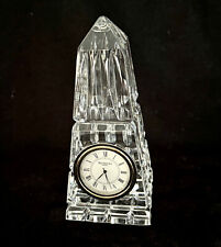 Waterford Crystal Obelisk Clock Vintage Made in Ireland picture