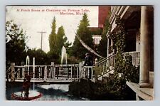 Manistee MI-Michigan, Porch Scene, Onekama, Portage Lake Vintage c1912 Postcard picture
