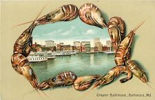 Postcard C-1910 Maryland Baltimore Shrimp frame border Rinn Publishing MD24-507 picture