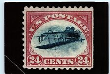 24 cent Air Mail Stamp with Inverted Center 1970s Vintage 4x6 Postcard D84 picture