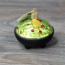 Old World Christmas Guacamole Ornament blown glass glitter bowl party dip picture