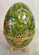 Faberge Egg ~ Limoges Porcelain Imperial Clover Musical Egg- w/Box & Certificate picture