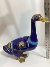 Large Vintage Mid Century Chinese Cloisonne Duck 15” H. 15” Long picture