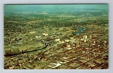 Spokane WA-Washington, Aerial of City, Spokane River, Vintage Souvenir Postcard picture