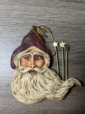 Kurt S Adler Santa Claus Head Christmas Tree Ornament .Wand Stars Old World 90’s picture