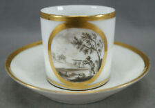 Locre La Courtille Hand Painted Landscape Scene Coffee Can & Saucer 1773-1824 C picture