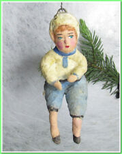 🎄Boy~Vintage antique Christmas spun cotton ornament figure #4524 picture