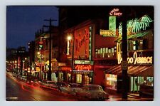 Vancouver British Columbia-Canada, Chinatown At Night, Antique Vintage Postcard picture