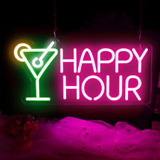Cocktails Neon Sign with USB Dimmable LED Neon Signs for Bedroom Happy Hour picture