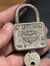 Vintage Master Lock Padlock Lion Head #77 with Key Vintage Padlock Master Lock  picture