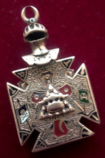 ANTQ 14K Yellow Gold Honorary Knights Templar Masonic Cross FOB Pendant 12G A+ picture