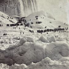 Antique 1890s Niagara Falls River Frozen Over  Stereoview Photo Card P3781 picture