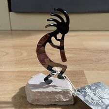 Lazart Metal Art Southwest KOKOPELLI Metal Enameled Figurine on Sandstone 4
