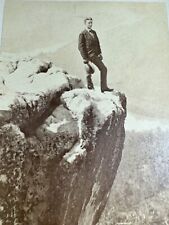 Antique Lookout Mountain TN Battle Post Civil War Memorial CDV Man Hat Off Edge picture