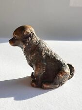 Antique Bronze Brass Statue Dog Home Decor Small Solid Engraved Beautiful 4 cm picture