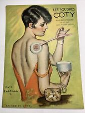 C 1920’s Coty Powder Perfume Cosmetic Ad Beautiful Flapper Girl Ruth Eastman Art picture