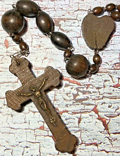 Antique Extra-Large Wall Rosary, Lourdes, Wood, Circa 1900, Six Decades, 48
