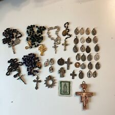 Vintage Catholic Christian Rosaries Religious Medals Lot picture