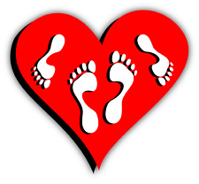 Heart Foot Make Love Car Bumper Sticker Decal 5