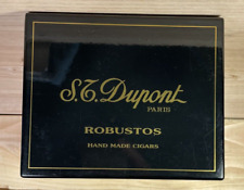 Vintage S.T. Dupont Paris Black Lacquered Wood Cigar Box, Labeled Robusto. RARE picture
