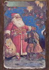 1900 Santa Clause Reprint Christmas Glittery Postcard UNP 4x6 Postcard picture