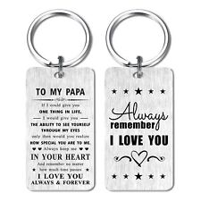 Papa Keychain Gifts- I Love Papa Christmas Xmas Gift from Grandchildren- Happ... picture