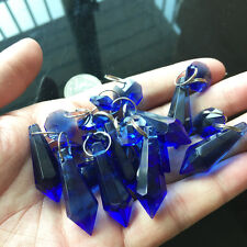 10Pc Blue Crystal Pendant Glass Chandelier Lamp Part Prism Suncatcher Ornament picture