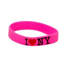 Pink I Love NY Rubber Bracelet NYC Jewelry for Kids and Adults New York City picture