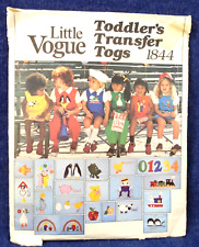 Vintage Little Vogue Pattern 1844 Toddlers Applique Jumper Jumpsuit SZ 3 Uncut picture