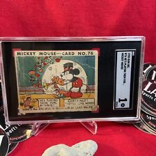 1935 MICKEY MOUSE GUM CARD,  #76 Hes Playing Them For , SGC 1 NICE EYE APPEAL. picture