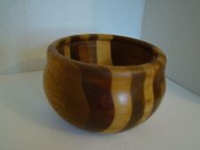 Striped Turned Wood Bowl picture