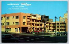 Vintage Postcard CA San Francisco Auditorium TraveLodge 50s Cars picture