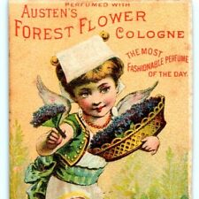 c1880s Farmington NH, RB Foss Store Austen's Cologne Cherub Cupid Trade Card C13 picture