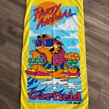 VTG 1978 Garfield ‘Party Animal’ Large Beach Towel by Franco Big Bright & Bold picture