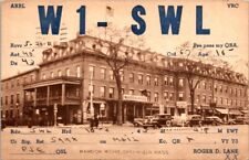 Postcard QSL Card W1-SWL Mansion House Hotel Greenfield Massachusetts 1943 10276 picture