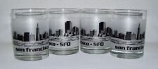 Early Set (4) SAN FRANCISCO SFO (Skyline) Double Old Fashioned Glasses (12 Oz) picture