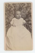 Antique CDV Circa 1870s Beautiful Little Baby in White Dress Greenville, IL picture