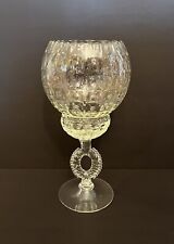 Antique American 1920s Empoli Italian Crystal Large Glass Vase Ring Stem RARE picture