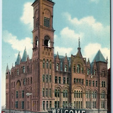 c1910s Omaha, NE City Hall Brick Building NICE Steampunk Steel Welcome Sign A205 picture